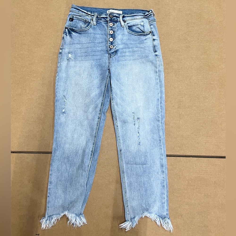 Maurice's KanCan Straight High Rise Button Fly jeans size 28 cropped/ankle